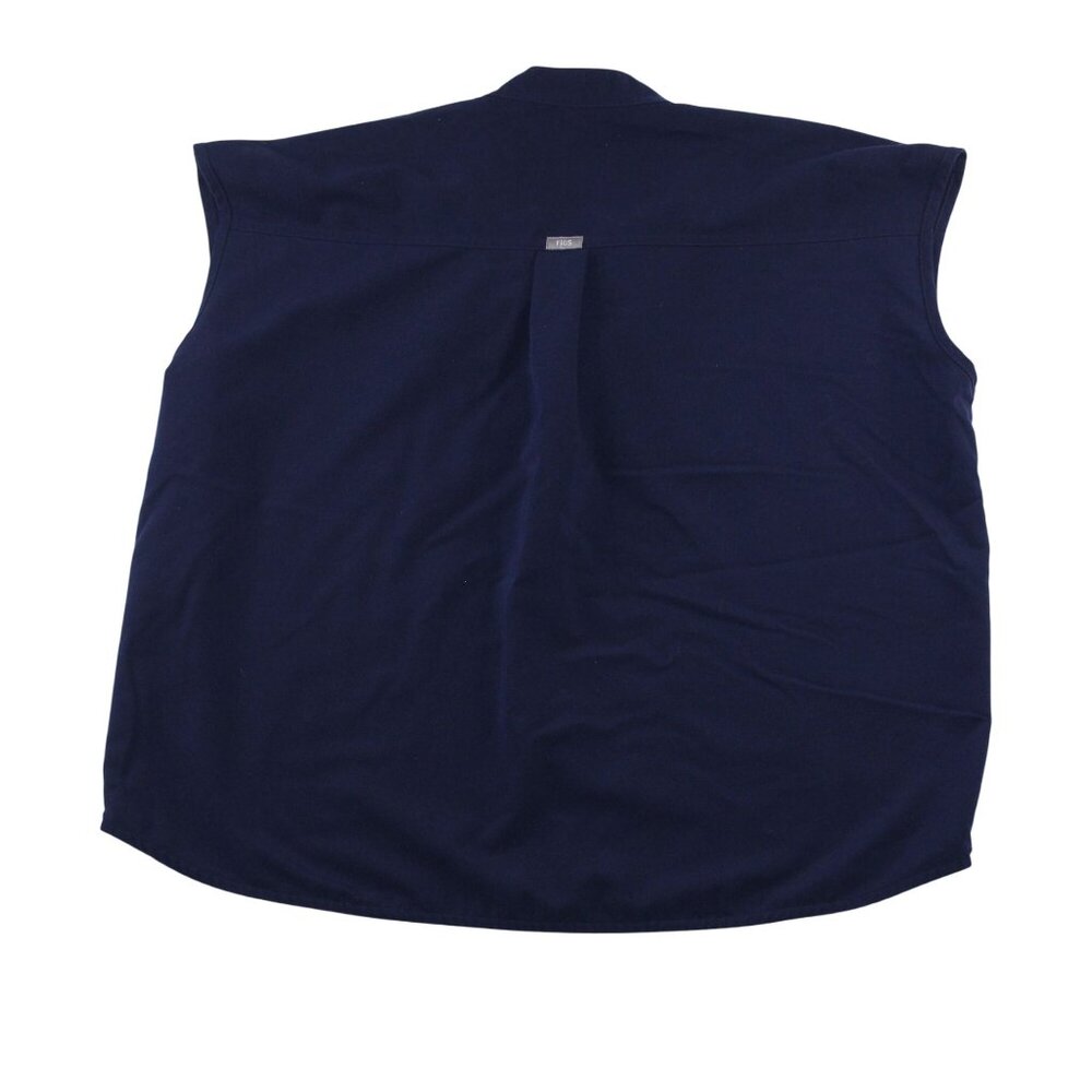Figs XL Rafaela Navy Blue Sleeveless Scrub Top Vest Medical Nurse Vet EMS - Picture 2 of 10